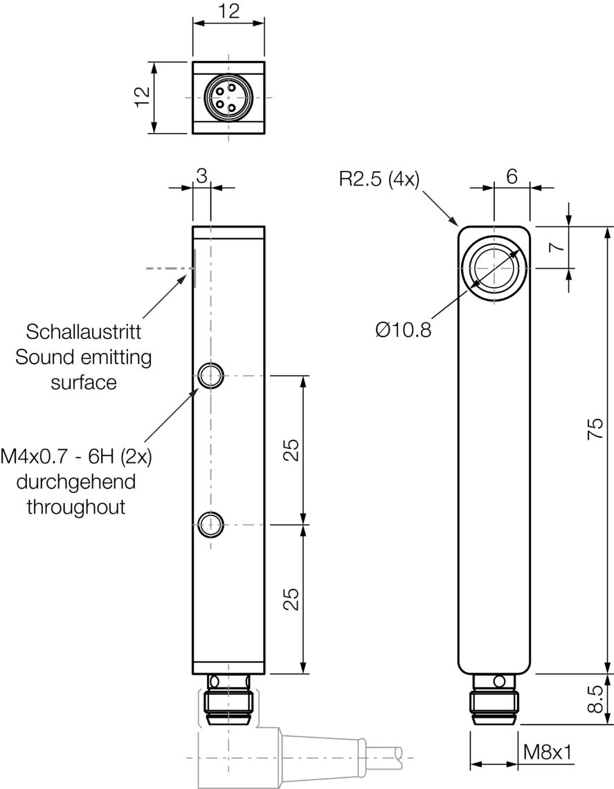 漫反射/镜反射超声波传感器 US-Q12