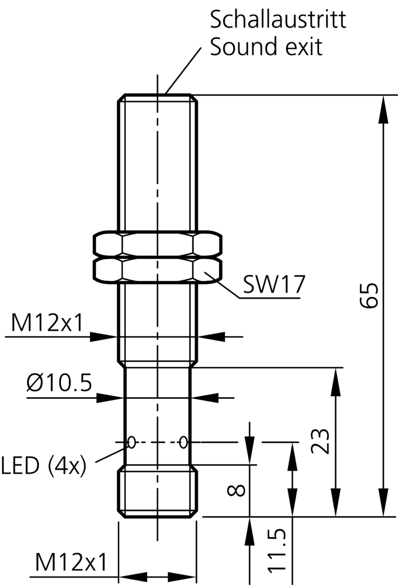 漫反射/镜反射超声波传感器 US-M12