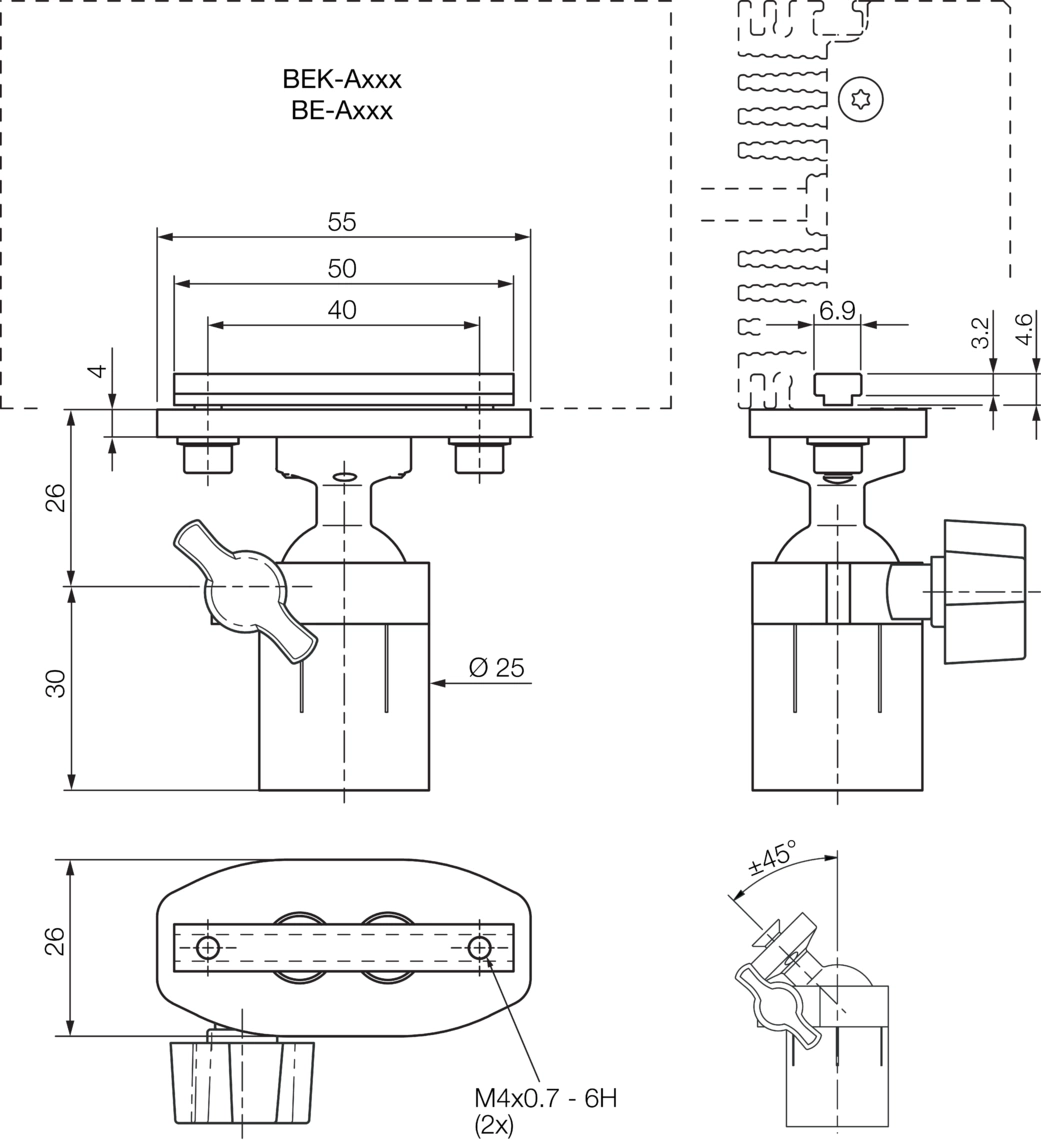 Kugelgelenkhalterung Z-UBT-KU-PH Produkthalterung