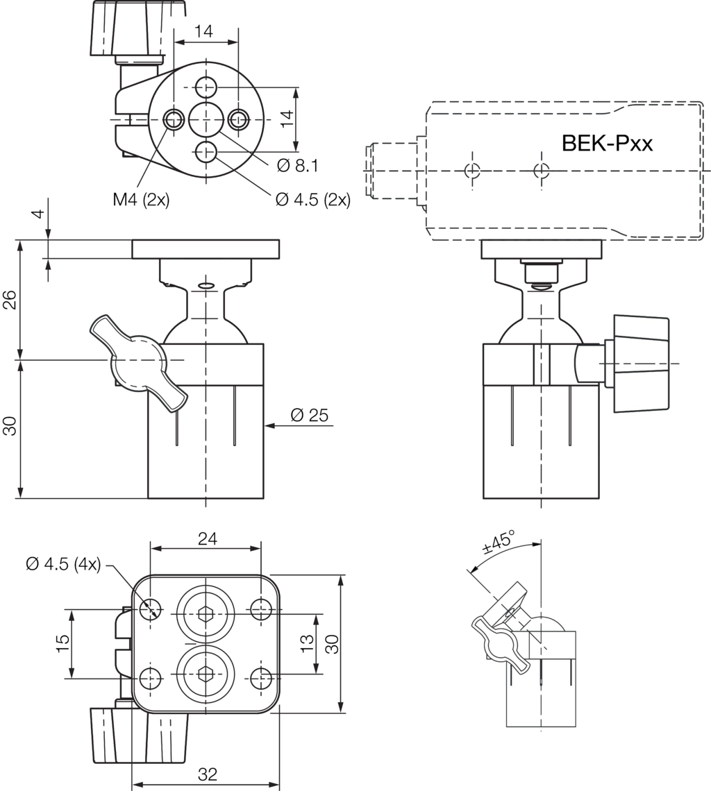 球关节支架 Z-UBT-KU-PH 产品支架