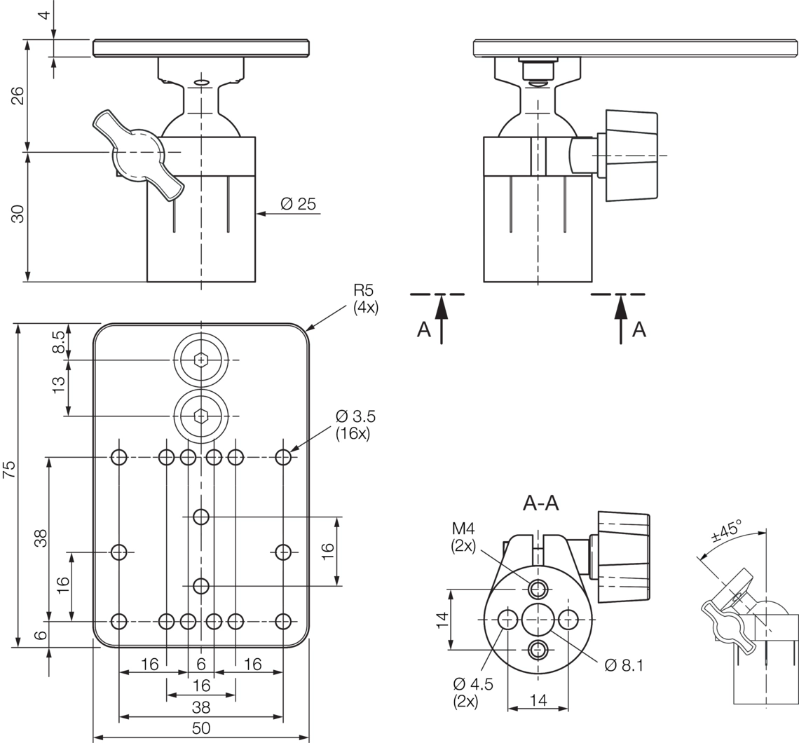 球关节支架 Z-UBT-KU-PH 产品支架
