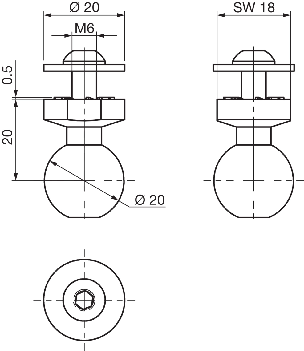 Kugelgelenkhalterung Z-UBT-KU-MS Montagesystem