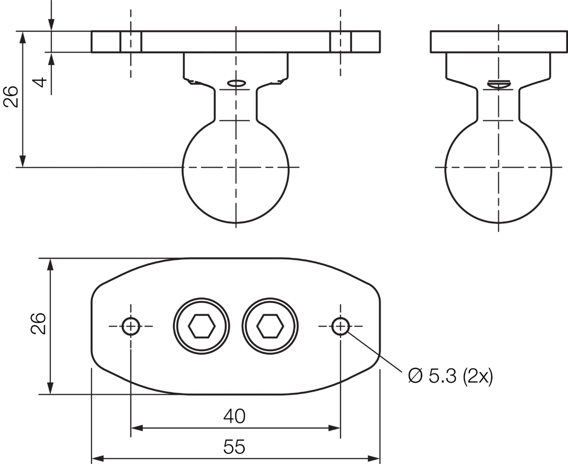 球关节支架 Z-UBT-KU-MS 安装系统