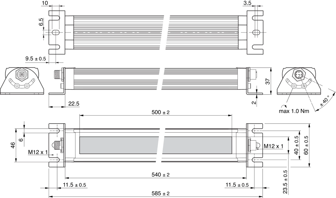Machine lighting MB-R Machine lighting semicircular