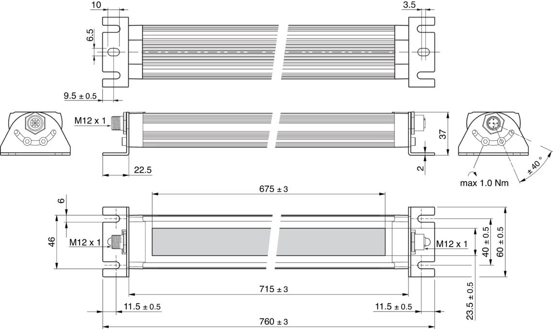 Machine lighting MB-R Machine lighting semicircular