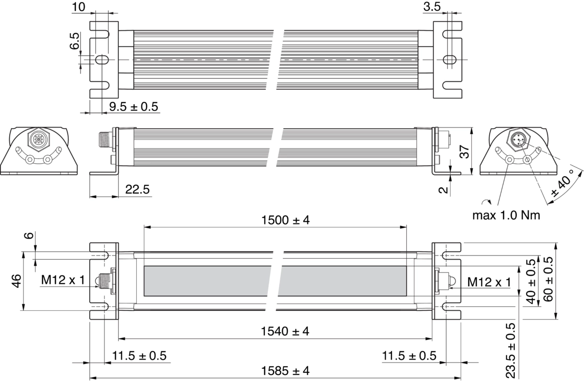 Machine lighting MB-R Machine lighting semicircular