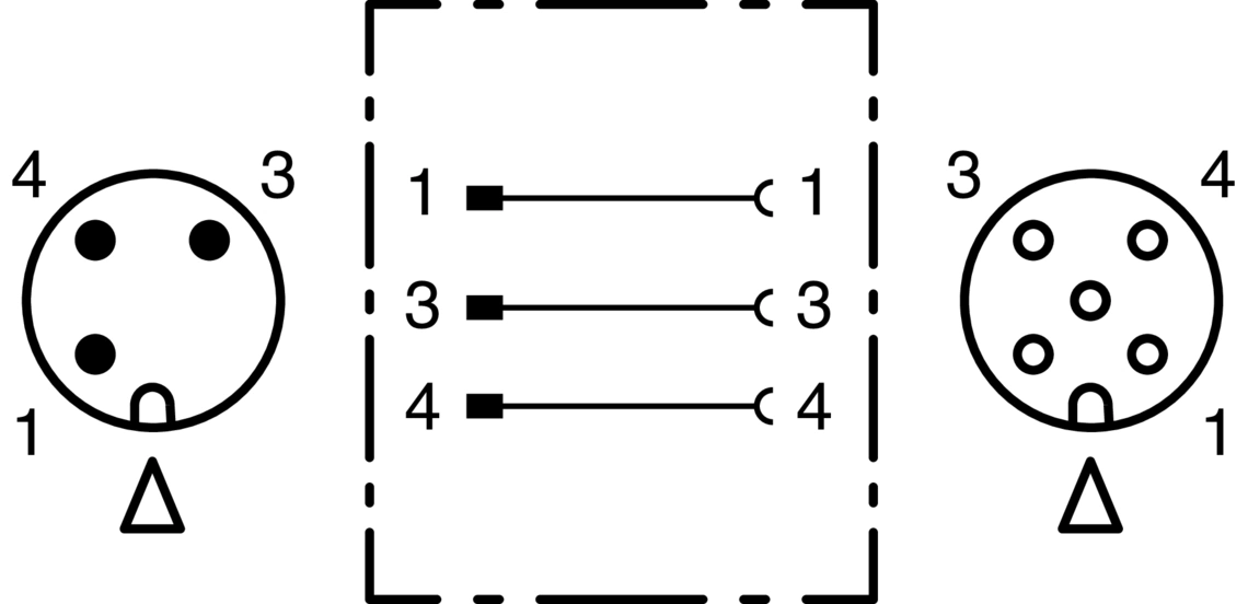 VL 连接线 M12, 3-polig gerade/gerade