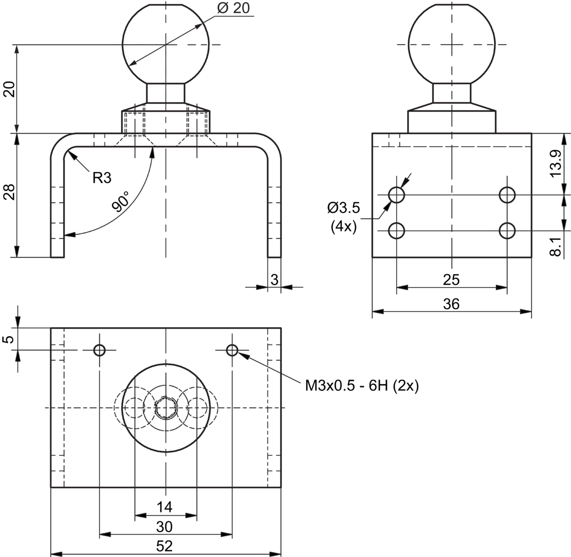 球关节支架 Z-UBT-KU-PH 产品支架